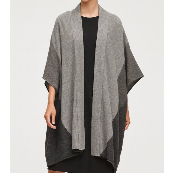 EILEEN FISHER Royal Alpaca Knit Cardigan Cocoon Poncho...